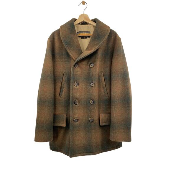 Schott NYC L Perfecto Brand Wool Plaid Peacoat Jacket - Picture 1 of 5